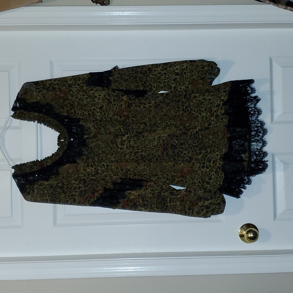 Women's Off Shoulder Animal Print Tunic Size 5X